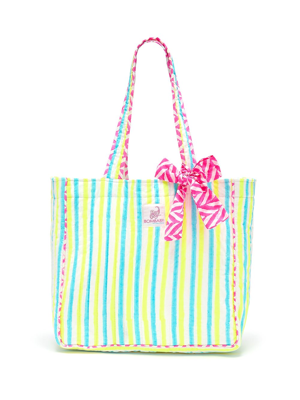 Quilted Tote Bag | Blue Lemonade - Bombaby