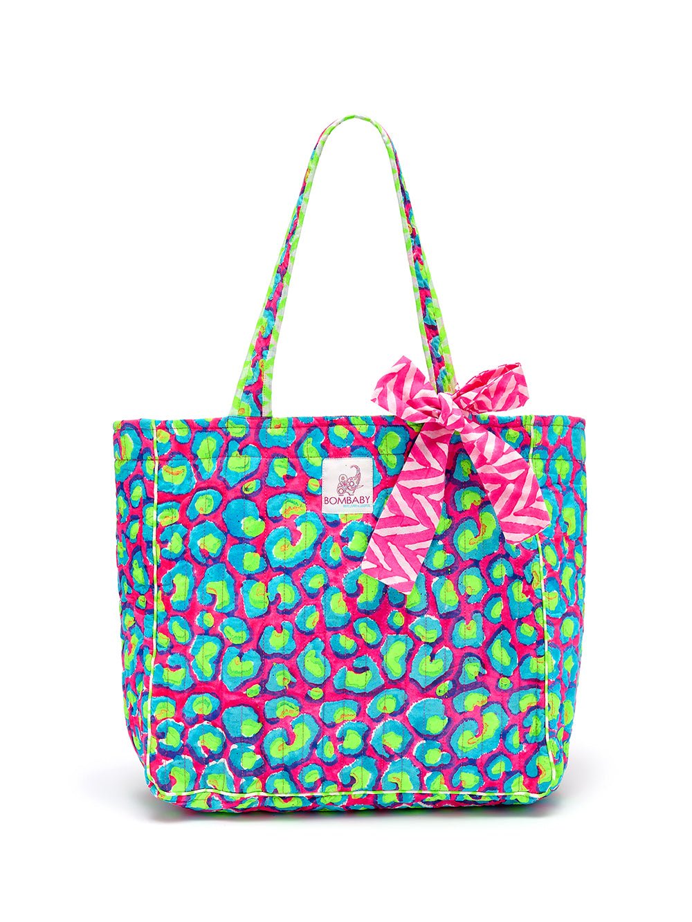 Quilted Tote Bag | Electric Safari - Bombaby