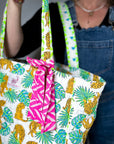 Quilted Tote Bag | Indian Tiger Palms - Bombaby