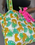 Quilted Tote Bag | Indian Tiger Palms - Bombaby