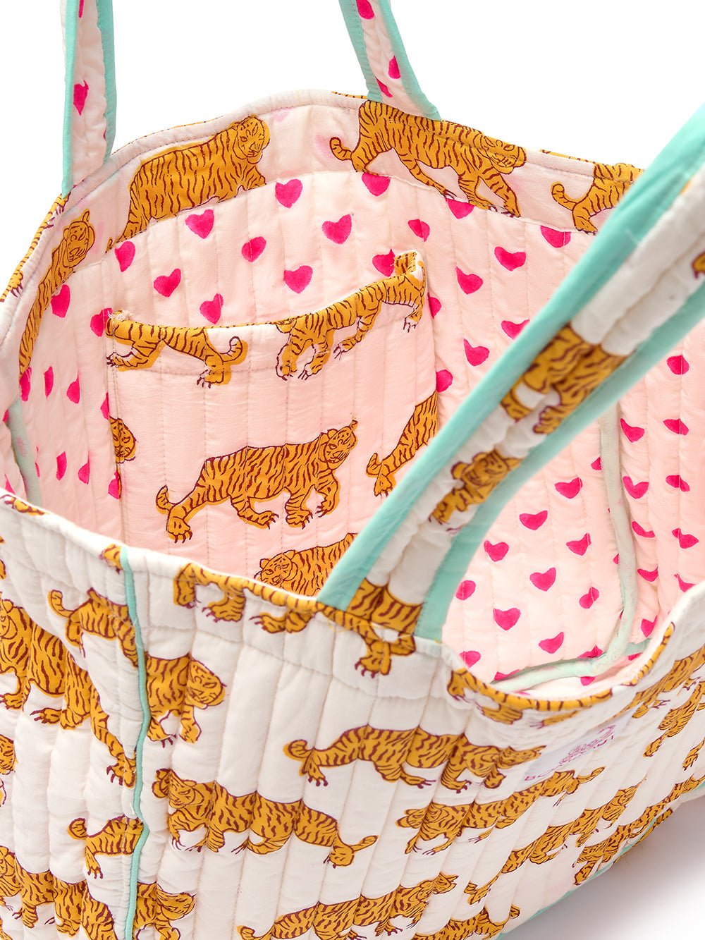 Quilted Tote Bag | Indian Tiger - Bombaby