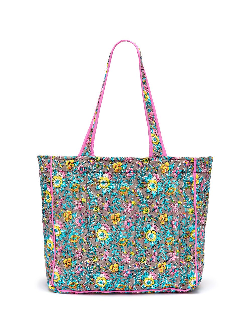 Quilted Tote Bag | Lata Floral - Bombaby