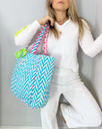 Quilted Tote Bag | Malibu Blue - Bombaby