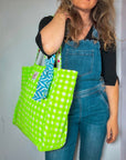 Quilted Tote Bag | Neon Check - Bombaby