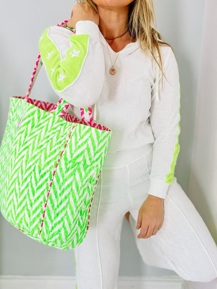 Quilted Tote Bag | Neon Green - Bombaby