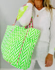 Quilted Tote Bag | Neon Green - Bombaby