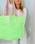 Quilted Tote Bag | Neon Green - Bombaby