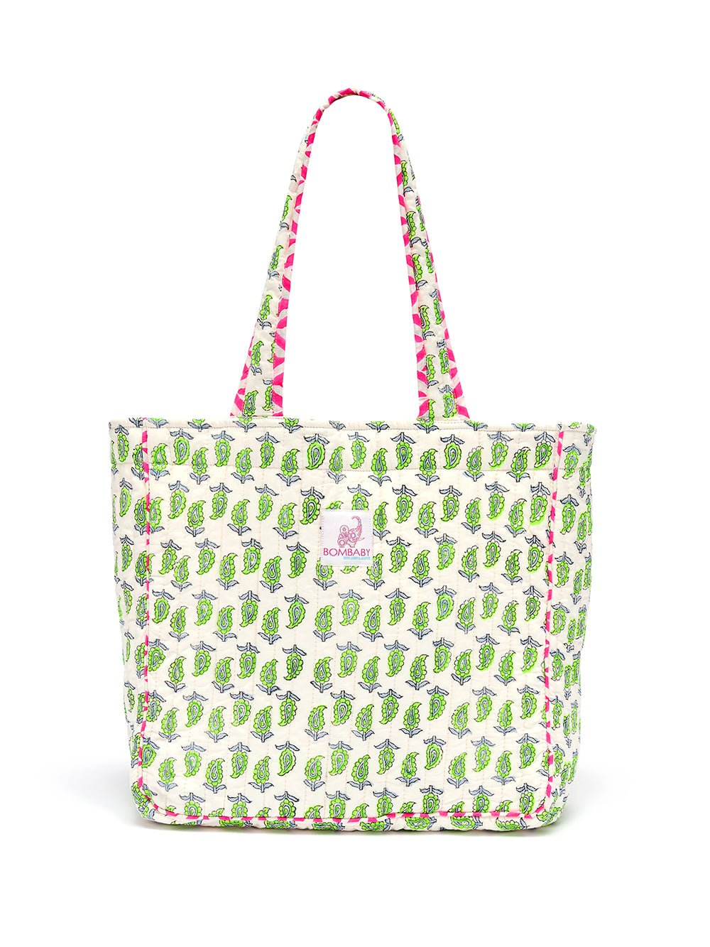 Quilted Tote Bag | Neon Paisley - Bombaby