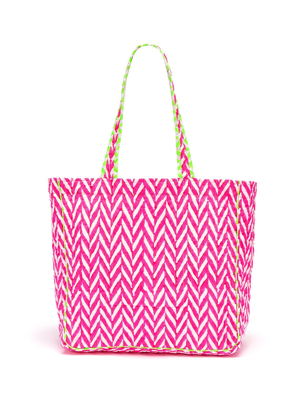 Quilted Tote Bag | Neon Pink - Bombaby