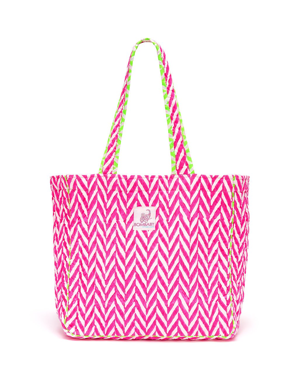 Quilted Tote Bag | Neon Pink - Bombaby