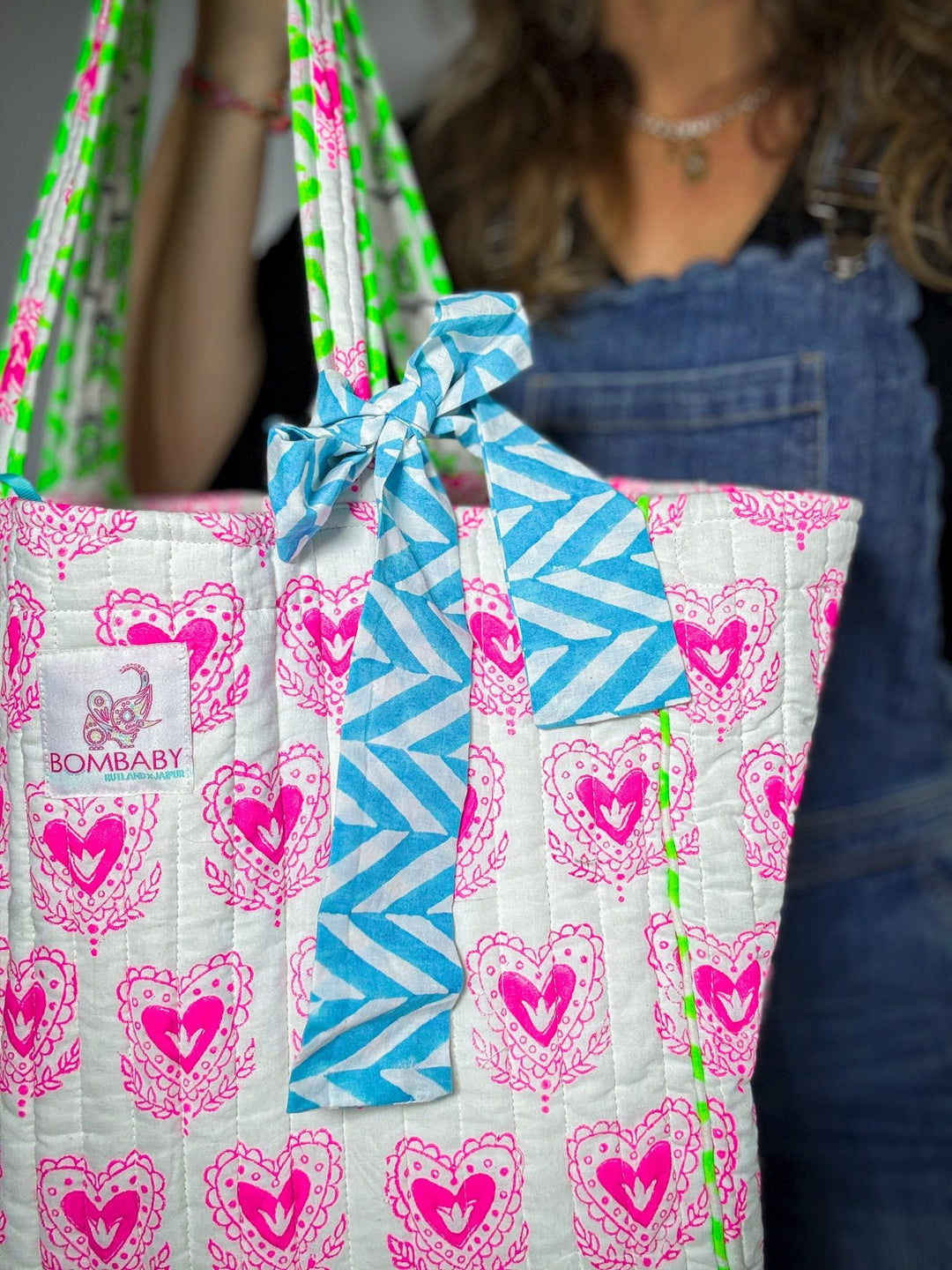 Quilted Tote Bag | Scallop Heart - Bombaby