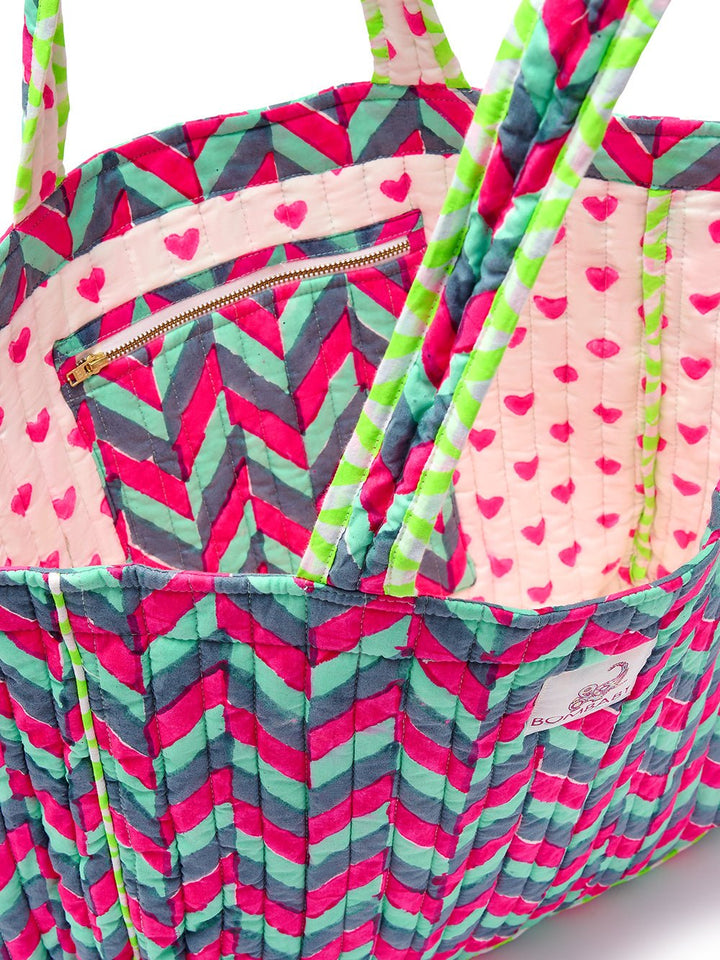 Quilted Tote Bag | Ziggy - Bombaby