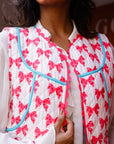 Quilted Waistcoat | Neon Pink Bows - Bombaby