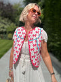 Quilted Waistcoat | Neon Pink Bows - Bombaby