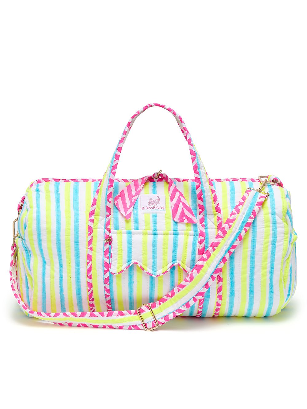 Quilted Weekend Bag | Blue Lemonade - Bombaby