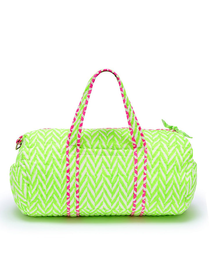 Quilted Weekend Bag | Neon Green - Bombaby