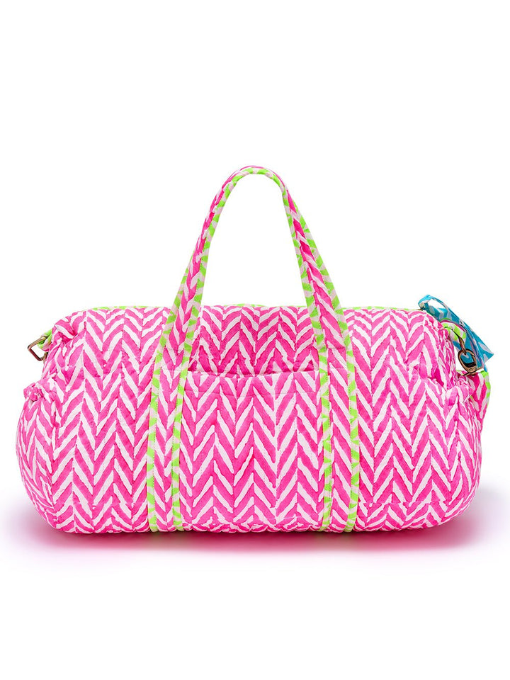 Quilted Weekend Bag | Neon Pink - Bombaby