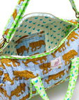 Quilted Weekend Bag | Powder Blue Tiger - Bombaby