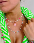 Sea of Roses | Pink Shell & Pearl Necklace - Bombaby