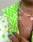 Sea of Roses | Pink Shell & Pearl Necklace - Bombaby