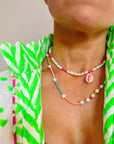 Sea of Roses | Pink Shell & Pearl Necklace - Bombaby