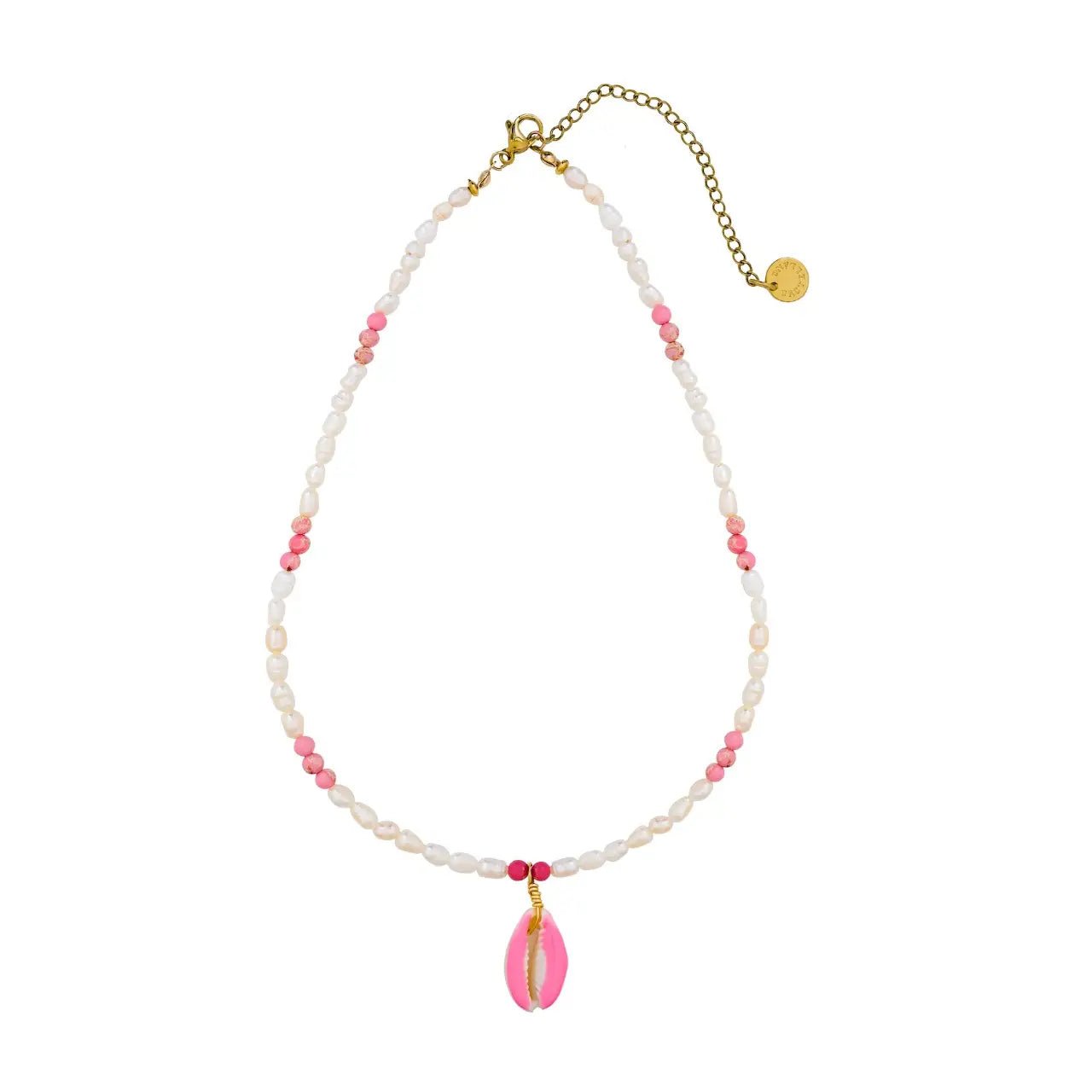 Sea of Roses | Pink Shell &amp; Pearl Necklace - Bombaby