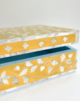 Sunshine Yellow | Large Mother of Pearl Jewellery Box - Bombaby