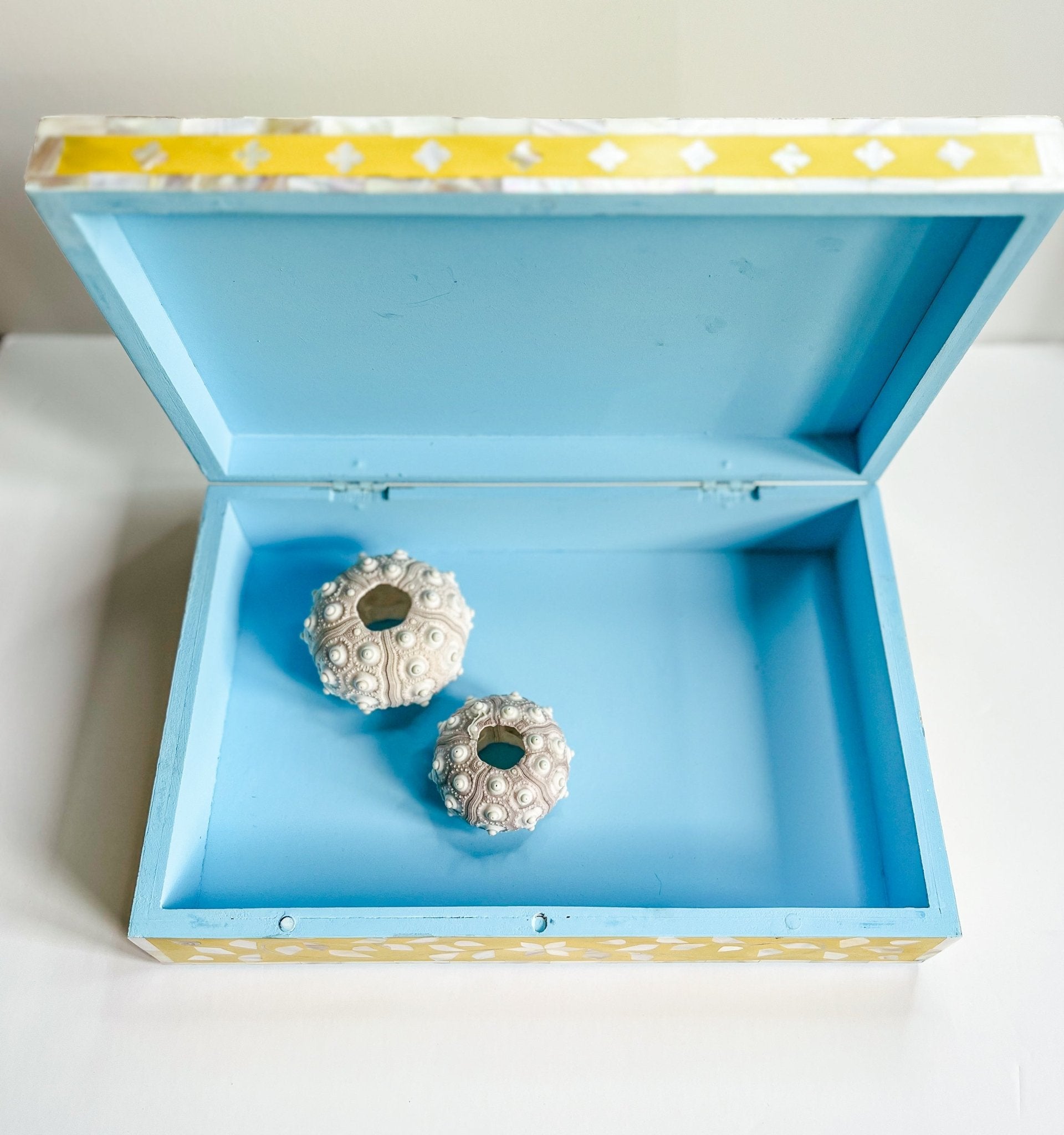 Sunshine Yellow | Large Mother of Pearl Jewellery Box - Bombaby