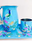 Blue Enamel Jug | Magical Peacock - Bombaby