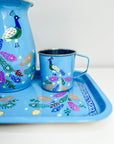 Blue Enamel Mug | Magical Peacock - Bombaby