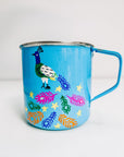 Blue Enamel Mug | Magical Peacock - Bombaby