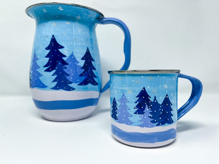 Christmas Enamel Jug | Winter Wonderland - Bombaby