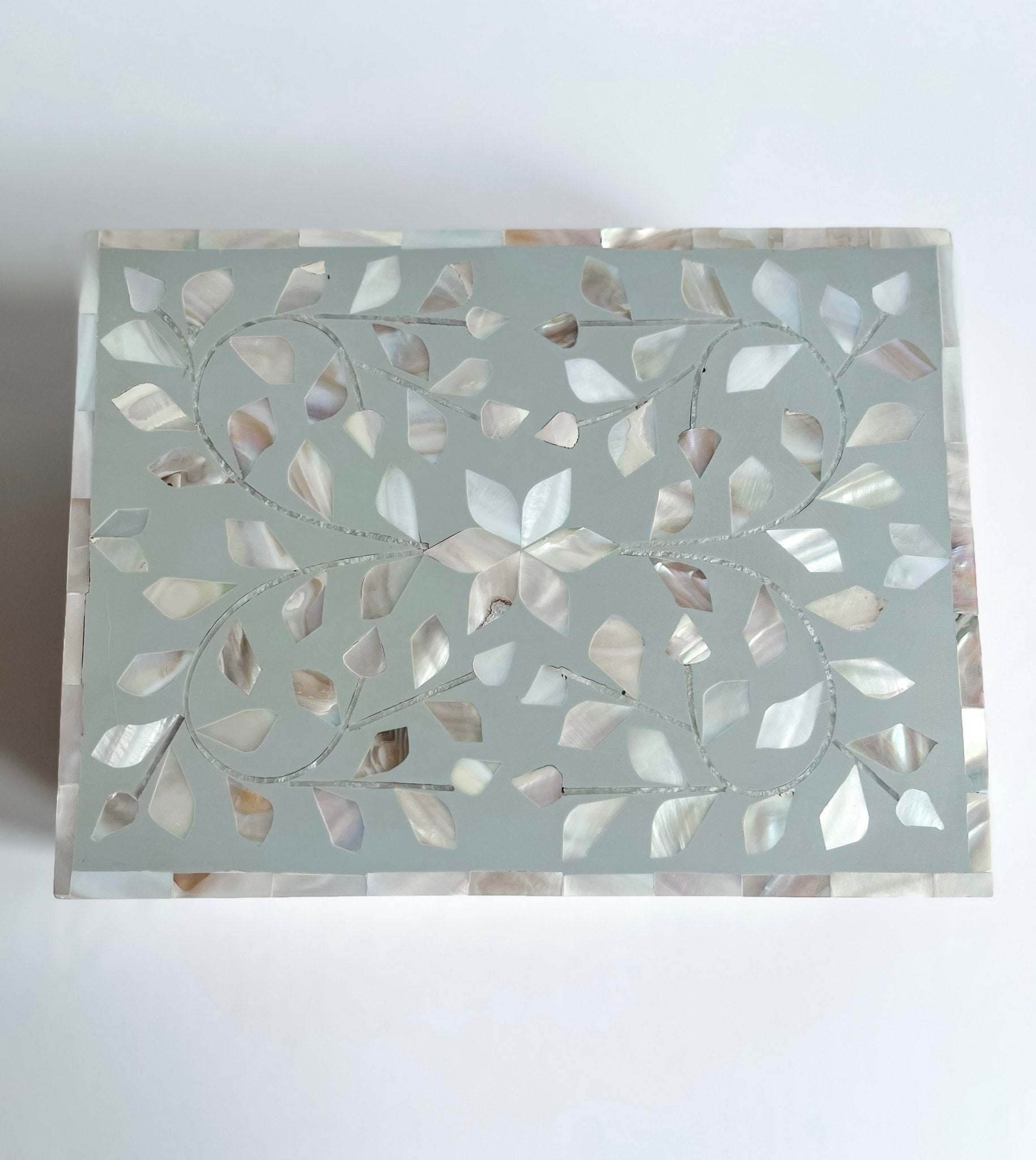 Dove Grey &amp; Pink | Small Mother of Pearl Jewellery Box - Bombaby