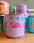 Enamel Bombaby Mug - Purple Flamingo SECONDS - Bombaby