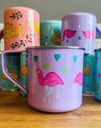 Enamel Bombaby Mug - Purple Flamingo SECONDS - Bombaby