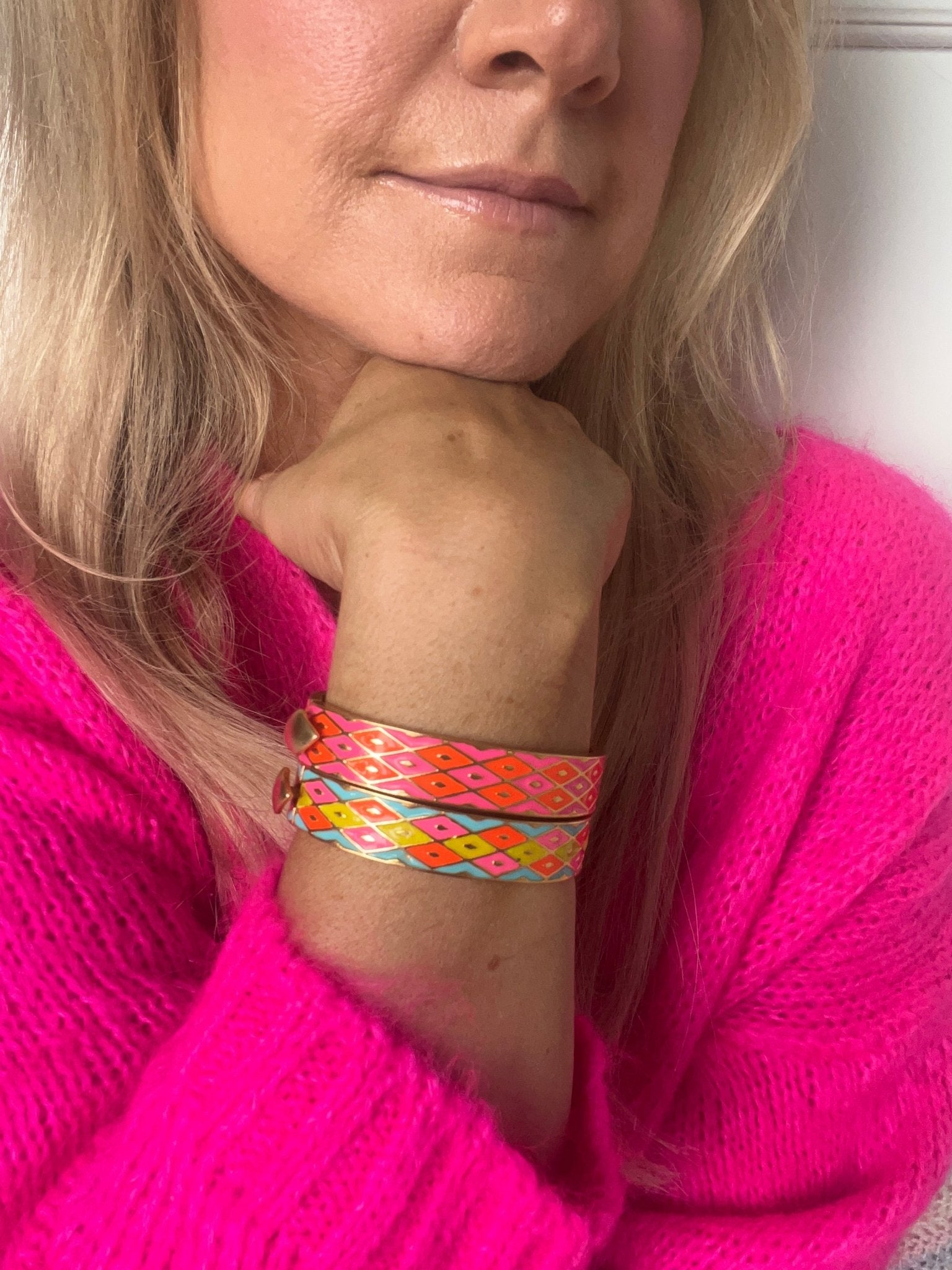 Enamel Bracelet | Neon Lattice - Bombaby