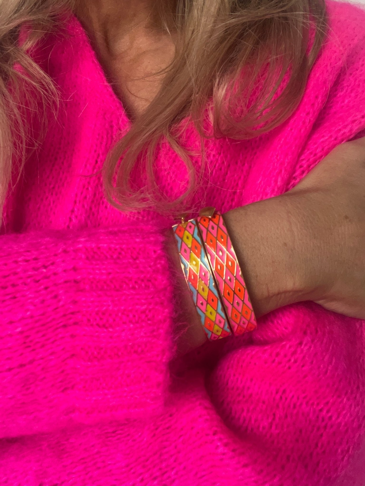 Enamel Bracelet | Neon Lattice - Bombaby