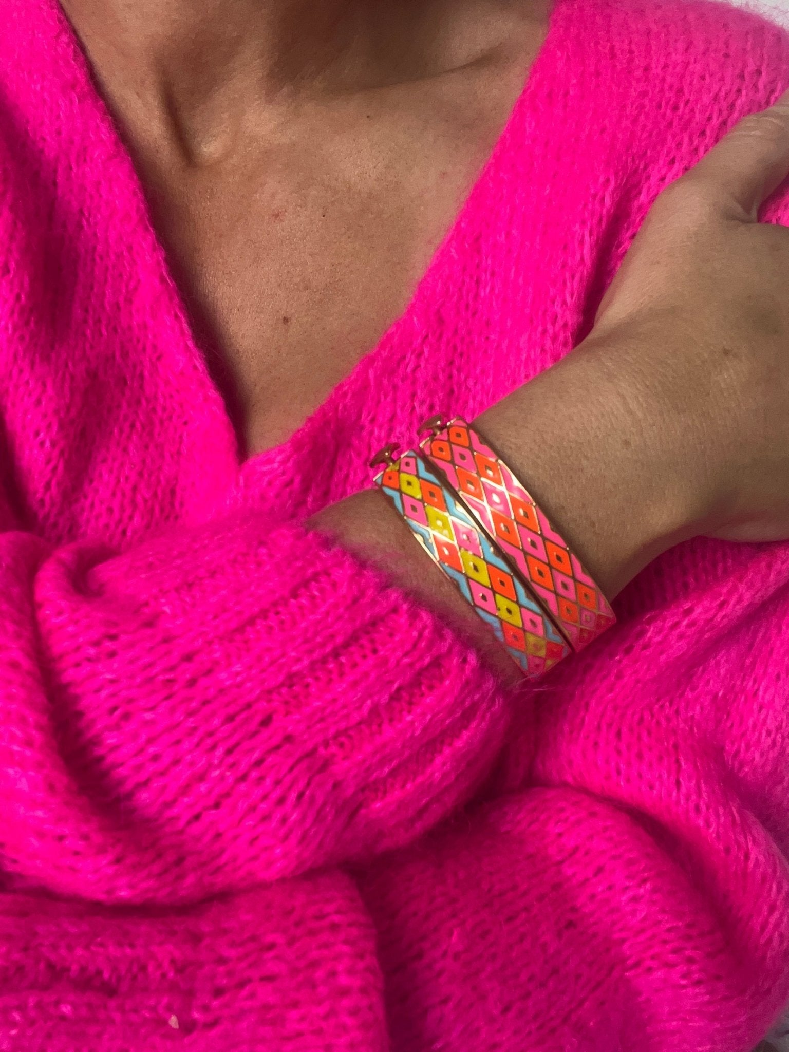 Enamel Bracelet | Neon Lattice - Bombaby