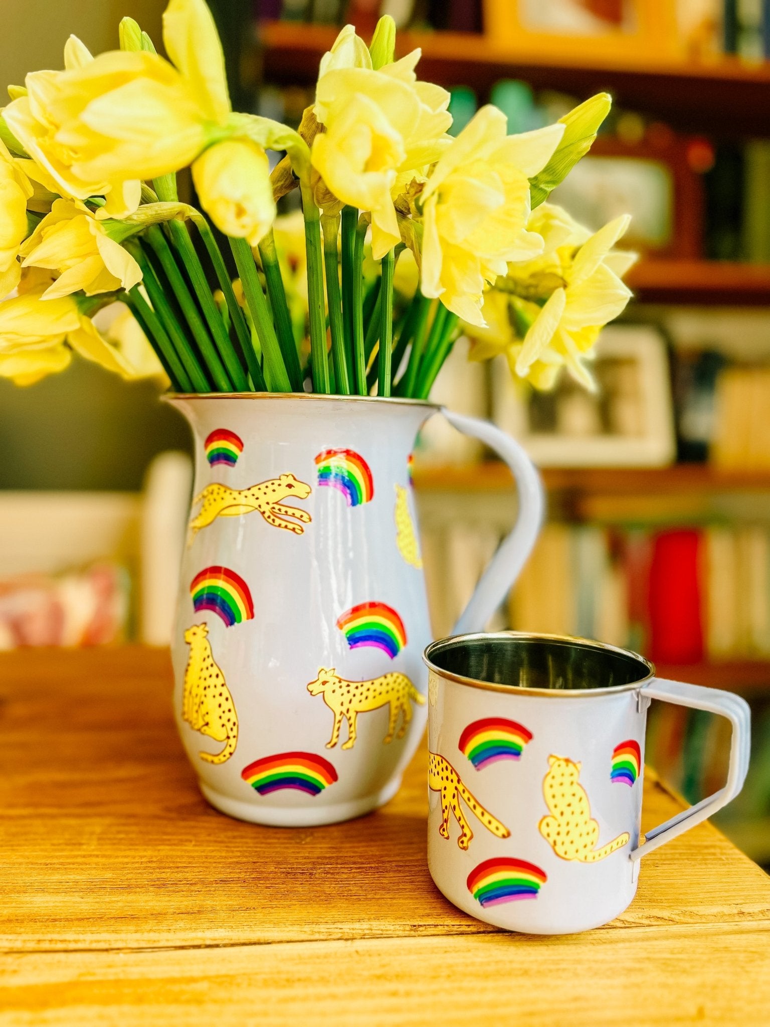 Enamel Jug | Leopard &amp; Rainbows 🌈 - Bombaby