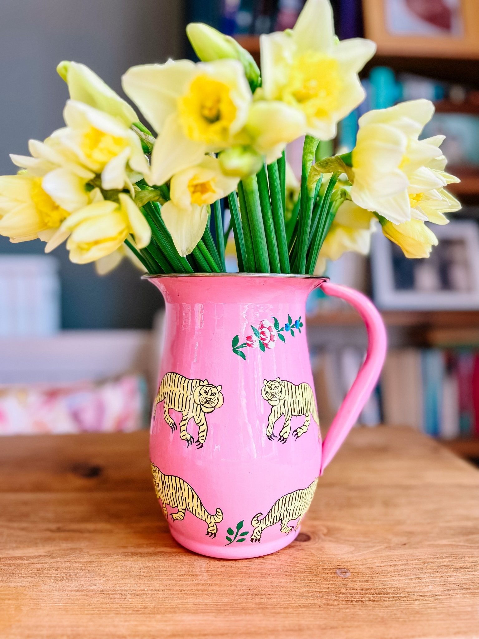 Enamel Jug | Pink Tiger &amp; Flowers 🌸 - Bombaby