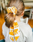 Handmade Block Print Cotton Scrunchies | Indian Tiger - Bombaby