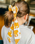 Handmade Block Print Cotton Scrunchies | Indian Tiger - Bombaby