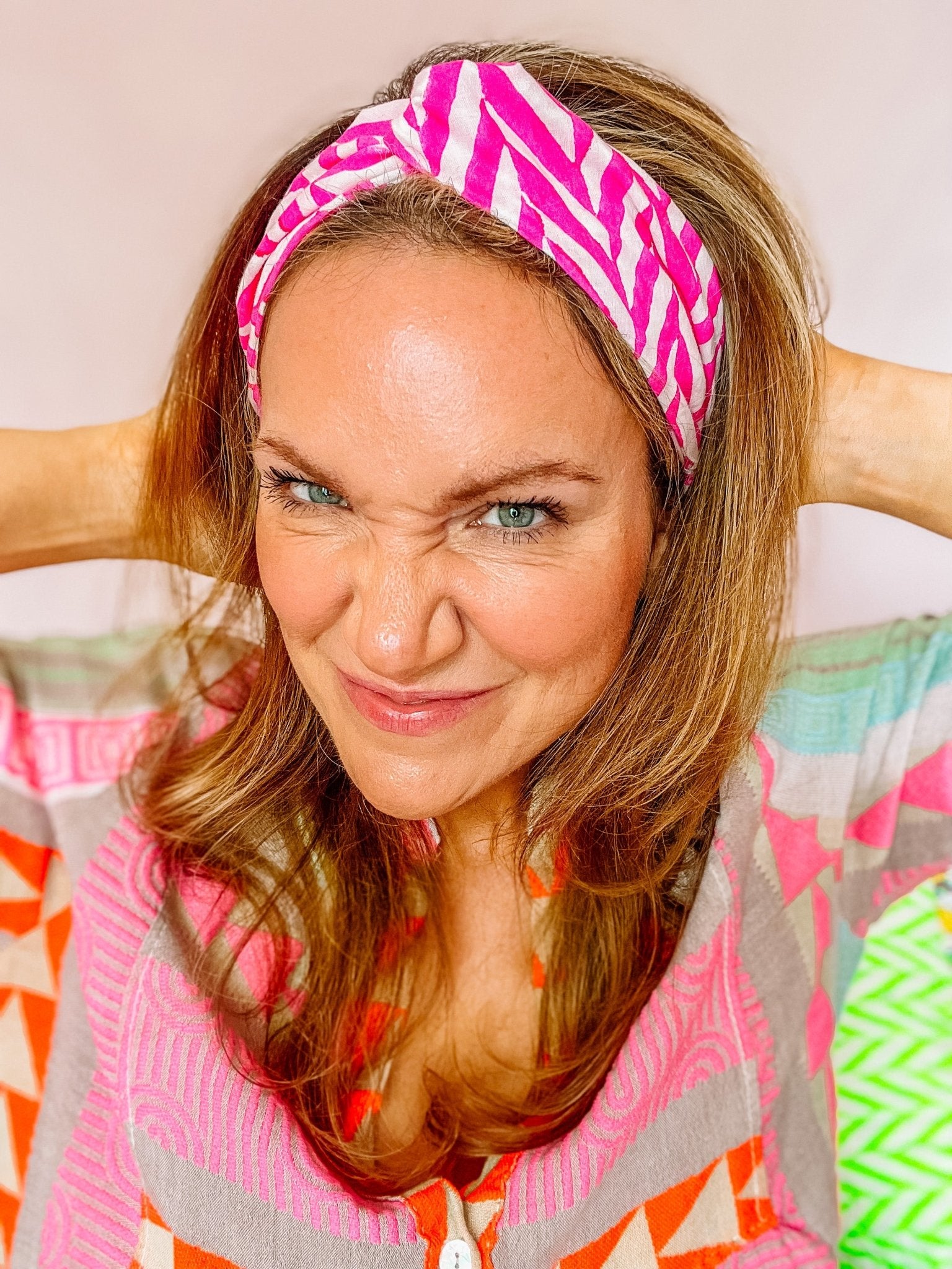 Handmade Block Print Headband | Top Knot - Bombaby