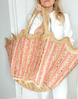 Handmade Jute Scallop Bag | Pink - Bombaby