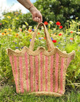 Handmade Jute Scallop Bag | Pink - Bombaby