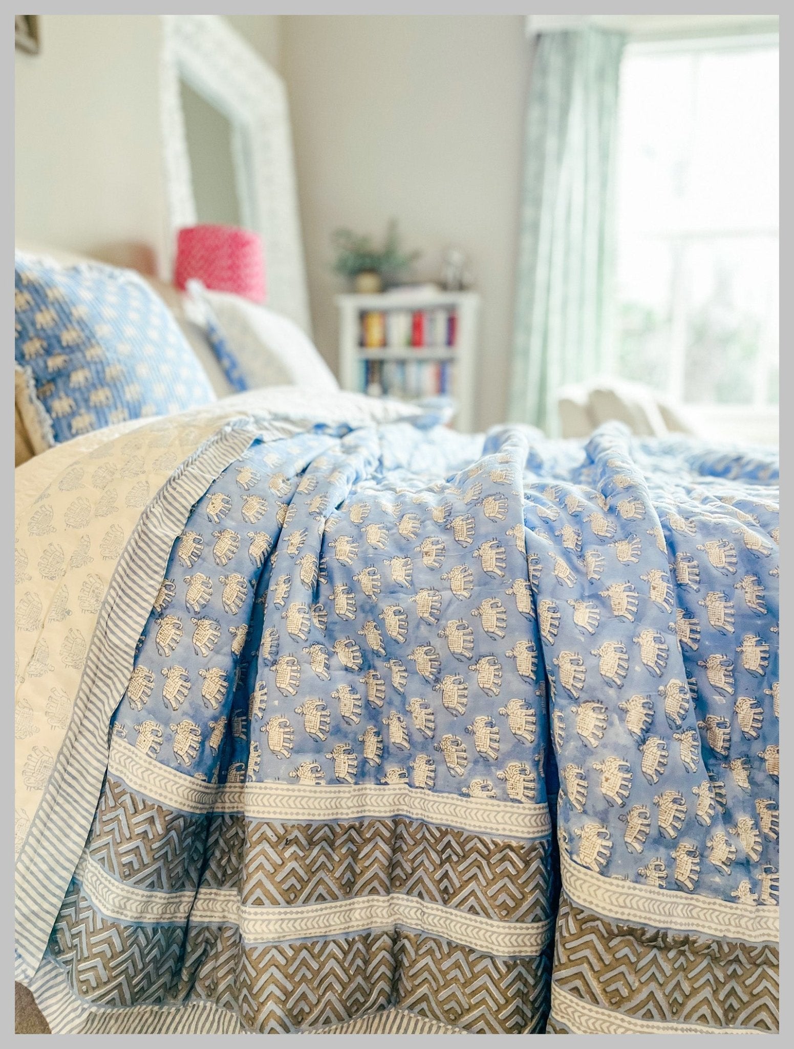 Handmade King Size Heirloom Quilt - Estha - Bombaby