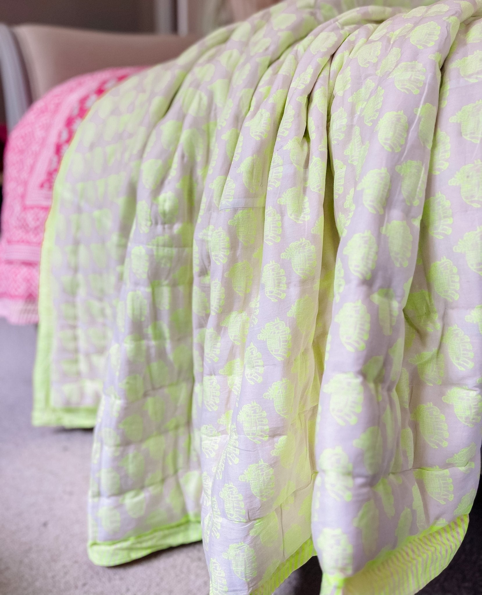 Handmade Pink & Neon Heirloom Quilt | Ltd Edition - Bombaby