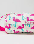 Handmade Quilted Pencil Case - Pink Flamingo - Bombaby