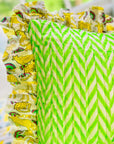 Handmade Quilted Ruffle Cushion | Neon Rainbow Leopard - Bombaby