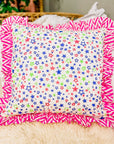 Handmade Quilted Ruffle Cushion | Neon Stars - Bombaby